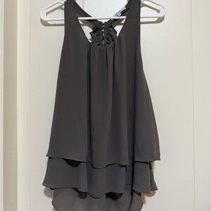 Naked Zebra Ruffle Tank Top